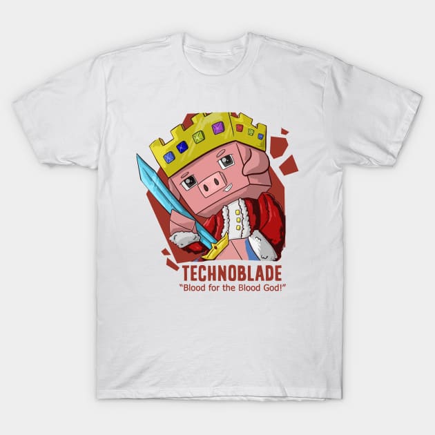 blood for the blood god - technoblade T-Shirt by olivia parizeau